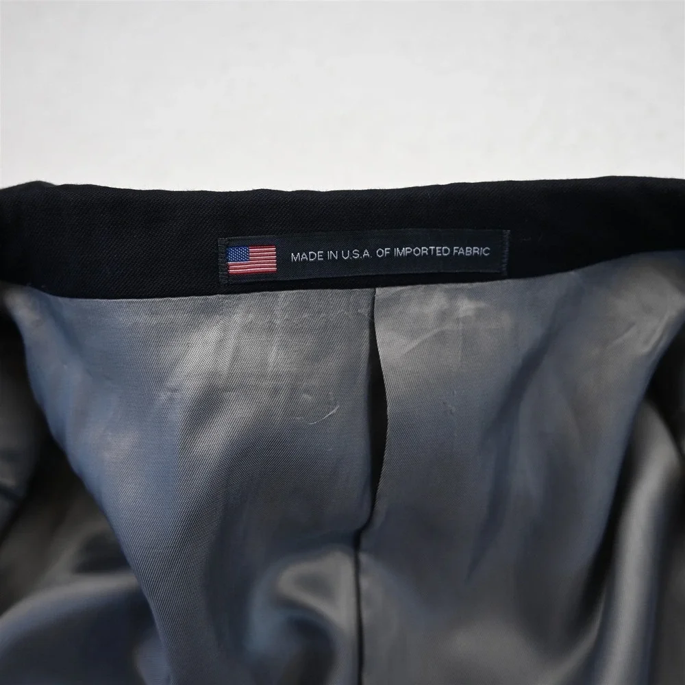 Hart Schaffner Marx 48L Navy Blue Wool USA Gold Button Mens Blazer Sport Coat‎